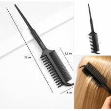 Гребінець Toni&Guy для мелірування та стрижки 2-х сторонній карбоновий чорний