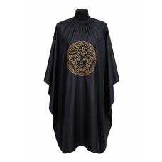 Пеньюар для перукаря Medusa Premium Black, великий розмір, 160×145 см