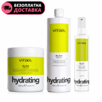 Набір VITAEL Dry Hair TRIO-2 шампунь, маска та термозахист для зволоження волосся, 2x1000/150 мл