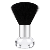 Щітка-змітка Beauty Tool волосся з шиї після стрижки для перукаря барбера з прозорим тримачем, 10х5 см