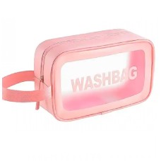 Косметичка органайзер Beauty Case на блискавці с ручкою дорожній несесер рожевий розмір М 25х10х15 см