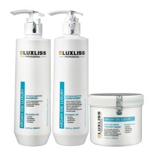 Luxliss Argan Oil Luxury Intensive Moisture Original набор увлажняющие аргановые шампунь, кондиционер и маска 500/500/400 мл