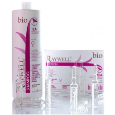 Raywell Bio Tea шампунь 1000 мл та Bio Tea Lotion ампули 10 шт Набір для росту та від випадіння волосся