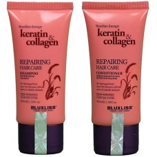 Шампунь і кондиціонер для відновлення волосся Luxliss Therapy Keratin & Collagen Repairing Hair Care 2*40 мл 