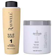 Набір для пошкодженого волосся Raywell Hair Gold та Envie Luxury Keratin 2*1000 мл