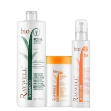 Набор Raywell BIO для жирной кожи головы и сухих волос: Шампунь ROSY, Маска HIDRA, термозащита 10в1, 500+500+100 г (разлив)