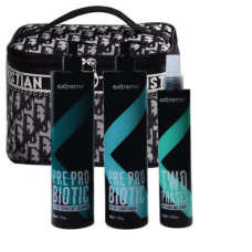 Комплексний набір для жирного волосся та проти лупи Extremo Pre-Pro Biotic з косметичкою у подарунок, 2х500/250 мл