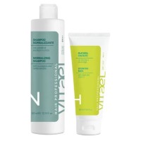 Набір для жирної шкіри голови, зволоження сухого волосся VITAEL Dry Hair шампунь NORMALIZING, маска Hydrating, 300/250 мл