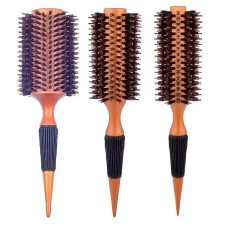 Набір професійних термобрашів My Cosmetics із комбінованою щетиною, дерев'яною ручкою, 25 см