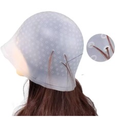 Професійна багаторазова силіконова шапочка для фарбування та мелірування волосся з гачком для колориста, сіра