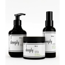 Набір deeply для інтенсивного зволоження сухого пошкодженого волосся шампунь hydrating, маска restoring та спрей 10 у 1, 300/250/200 мл