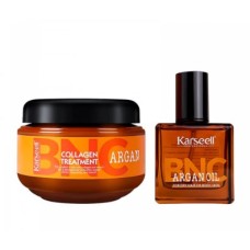 Набор Karseell BNC Argan DUO-1 коллагеновая маска и аргановое масло для поврежденных волос, 550/60 мл