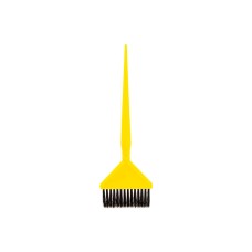 Профессиональная щеточка-кисточка с длинной жесткой щетиной для нанесения кератина и краски для волос широкая желтая