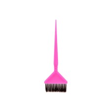 Профессиональная щеточка-кисточка с длинной жесткой щетиной для нанесения кератина и краски для волос широкая розовая
