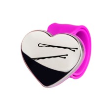 Перукарський магнітний браслет-тримач для шпильок, невидимок Серце пурпурове