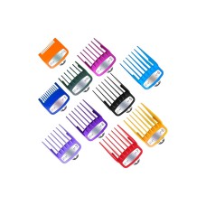 Набор универсальных насадок Barbertools с металлической клипсой для машинок для стрижки волос 10 штук 1,5 - 25 мм разноцветные