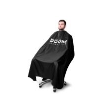 Перукарська пеньюар-накидка для клієнта логотип BOOM cosmetics водонепроникна поліестер чорний 140х170 см