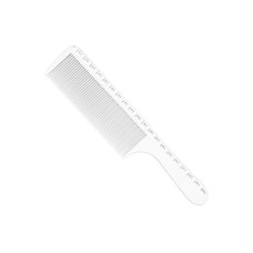Гребінець для стрижки волосся Dr.Tsang Japan Comb G30 з ручкою та розміткою, 220 мм білий