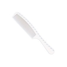 Гребінець для стрижки волосся Dr.Tsang Japan Comb G15 з ручкою та розміткою, 215 мм білий