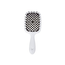 Janeke Продувная широкая расческа для укладки волос и сушки феном Superbrush Plus Hollow Comb белая ручка