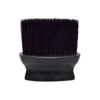 Щетка-сметка волос с шеи после стрижки Barber-2 для парикмахера барбера овал черная ручка черная щетина 12х12 см
