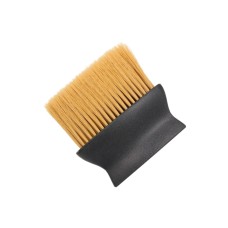 Щетка-сметка волос с шеи после стрижки Barber-3 для парикмахера барбера овал черная ручка светлая щетина 13.5x12.5 см