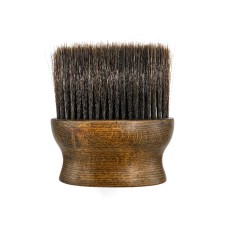 Щетка-сметка волос с шеи после стрижки Barber-5 для парикмахера барбера овал деревянная ручка натуральная щетина 12х13.5 см
