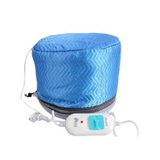 Электрическая тканевая термошапка (сушуaр) для масок, лaминирoвaния и лeчeния волос синяя