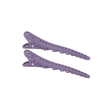 Перукарські кліпси-затискачі для волосся "Акула" пластикові, фіолетові