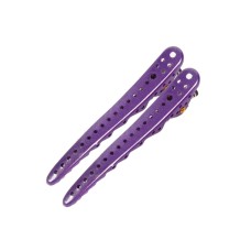 Перукарські кліпси-затискачі для волосся акула металічні 10,3 см фіолетові