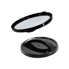 Парикмахерское зеркало для клиента YB-509 заднего вида круглое одностороннее большое 25 см чёрное