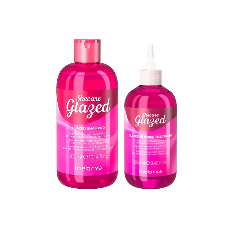 Набор Inebrya Shecare Glazed Duo для блеска волос с эффектом глазирования шампунь и крем