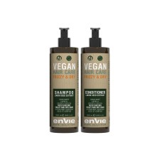 Набір Envie Vegan Frizzy and Dry Linum Seed Extract шампунь та кондиціонер для сухого та кучерявого волосся (EN854/EN860)