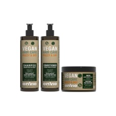 Набір Envie Vegan Frizzy and Dry Linum Seed Extract шампунь, кондиціонер та маска для зволоження сухого і кучерявого волосся (EN854/EN860/EN861)
