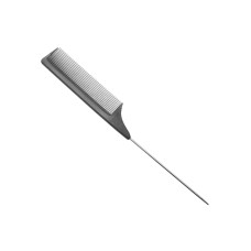 Гребінець Tifi Titanium Carbon Metal Tail Comb термостійкий карбоновий з металевим кінчиком 230 мм